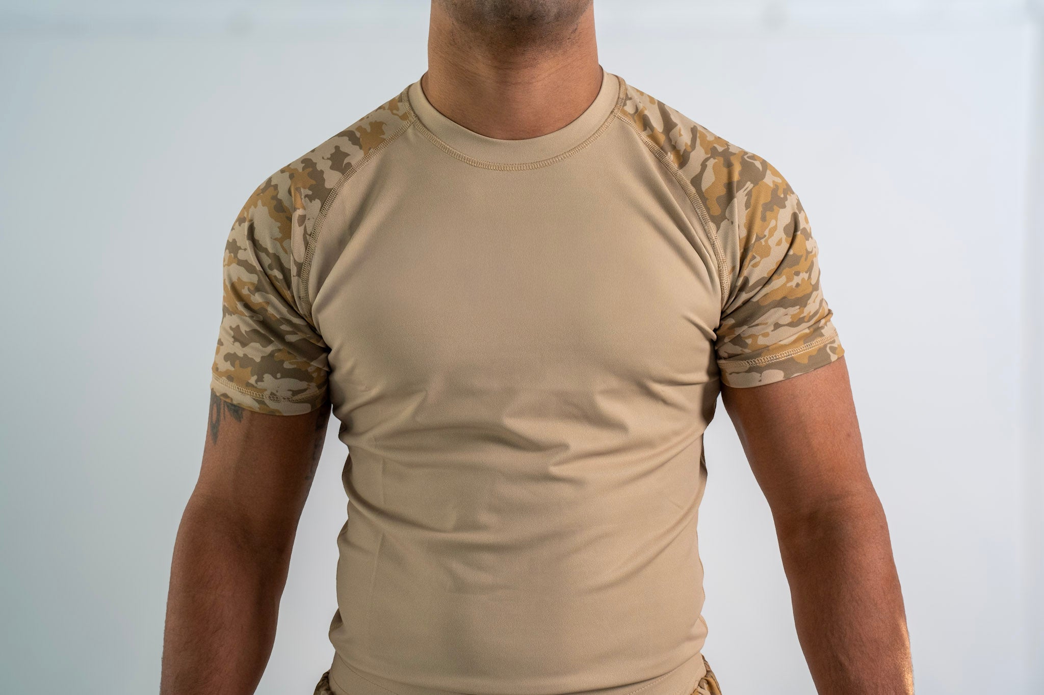Rash Guard Top - Beige Camo
