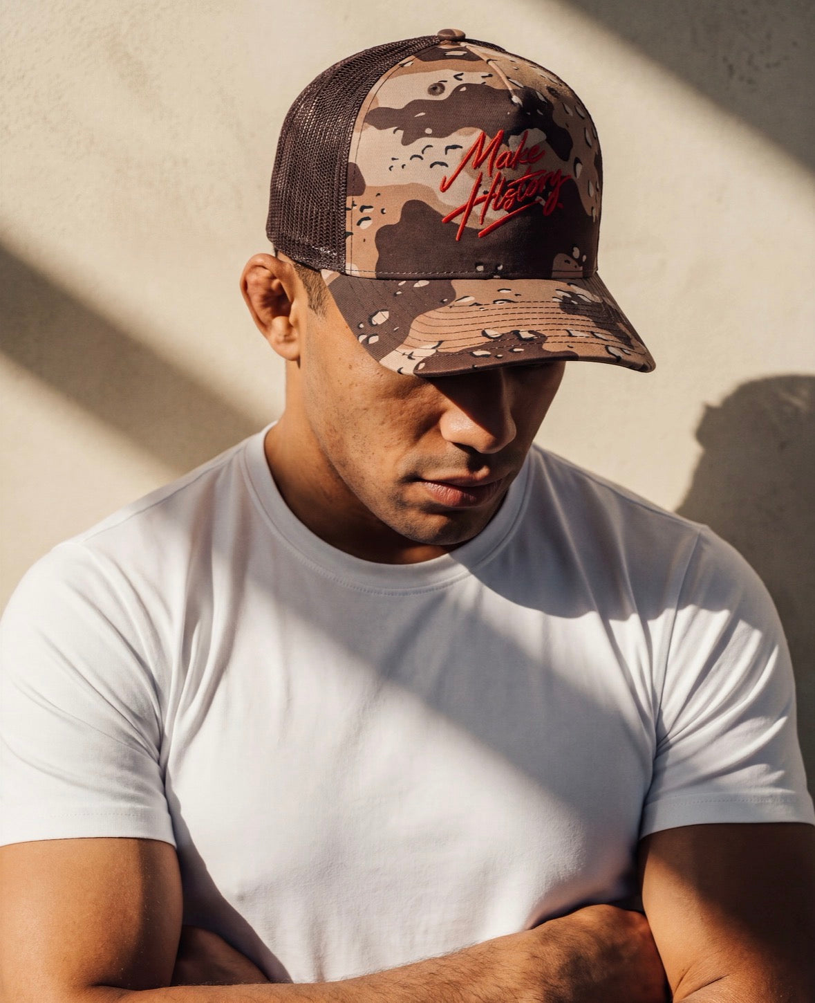 MAKE HISTORY Desert Camo Trucker